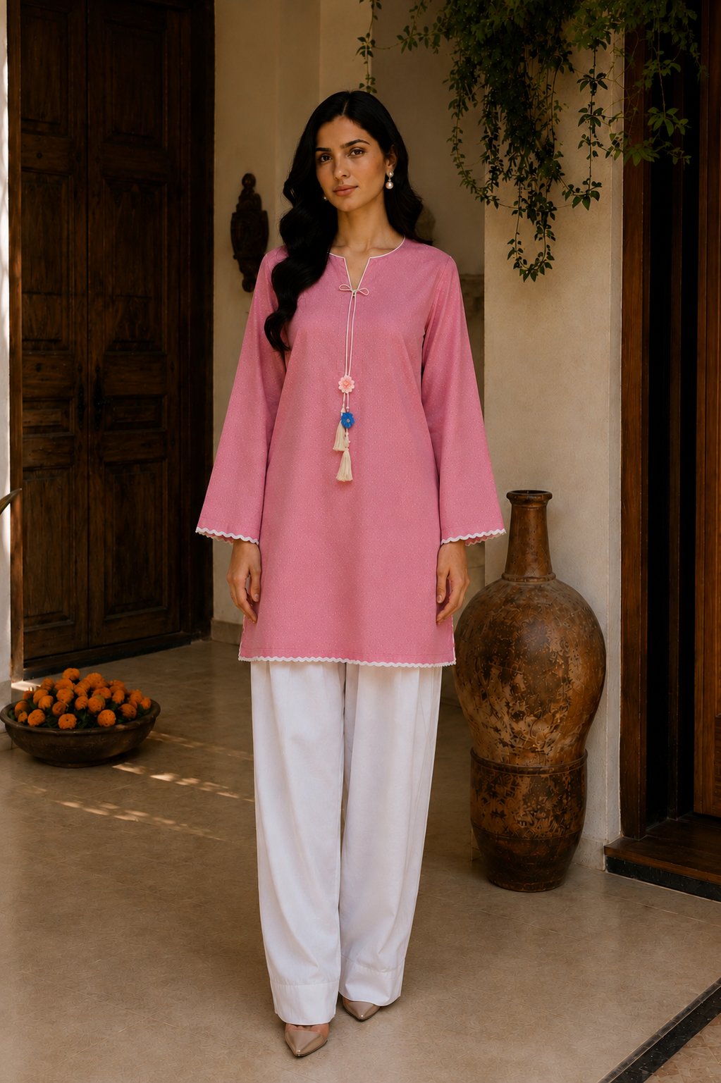 Pink lily (Stitched)